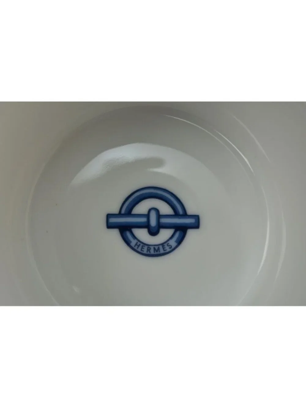 Hermes Set Of 2 Cups And Saucers Pottery Chaine D'Ancre Blue White
